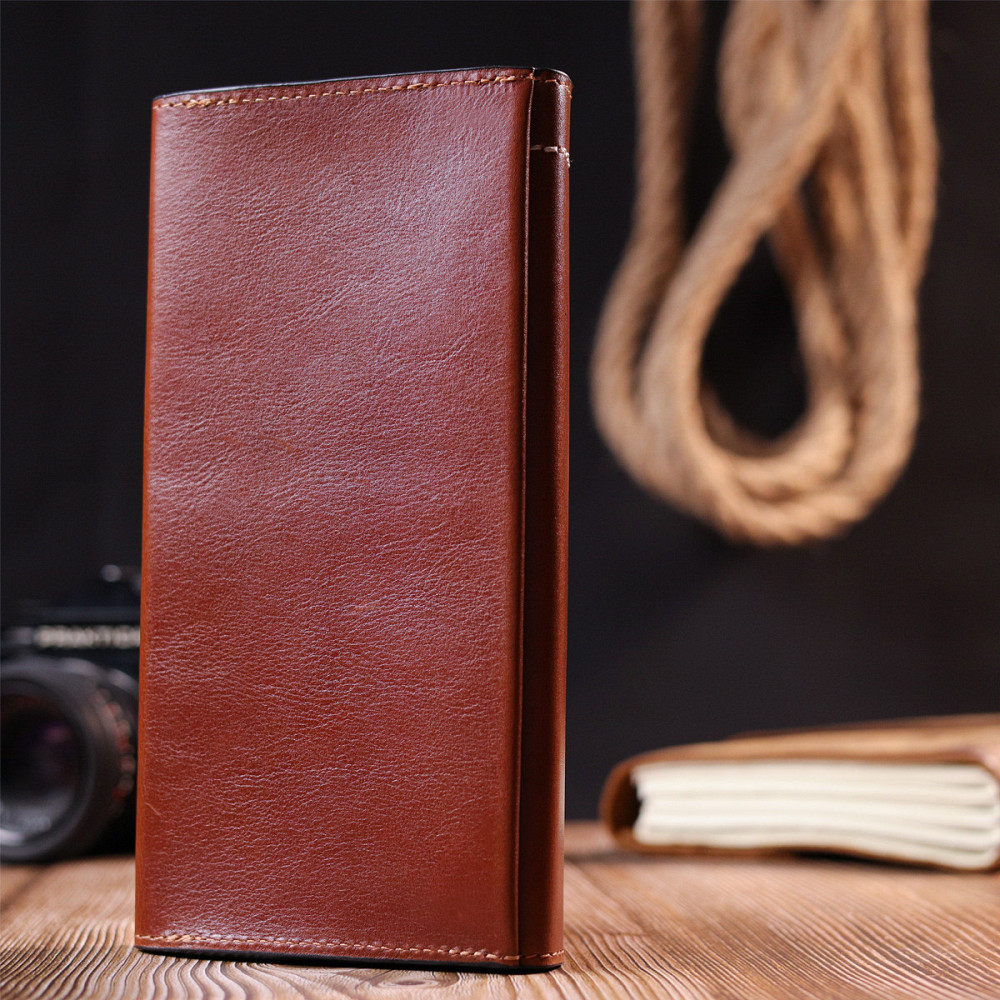 Барсетка из гладкой кожи Grande Pelle 11421 Коричневый Киев - изображение 9