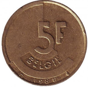 5 франків. 1988 рік, Бельгія (Belgie). Полтава - фото 1