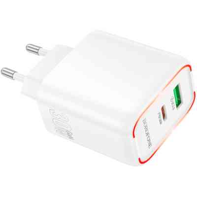 Зарядное устройство BOROFONE BA89A Destello 1xUSB-C PD30W + 1xUSB QC3.0 White (6941991119361) Винница