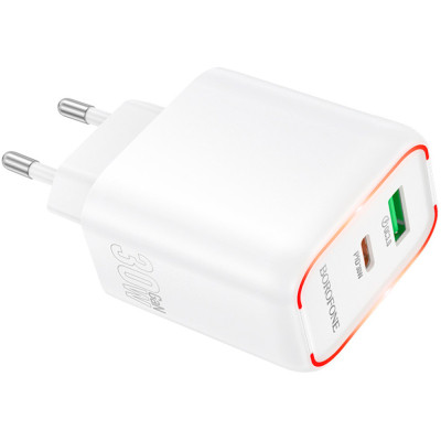 Зарядное устройство BOROFONE BA89A Destello 1xUSB-C PD30W + 1xUSB QC3.0 White (6941991119361) Винница - изображение 2