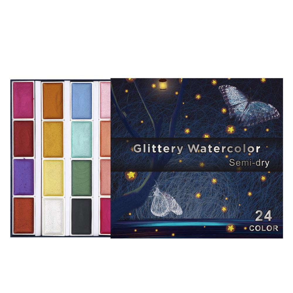 Набір фарб для малювання, Акварельні фарби з перламутром (металік) 24 кольори, Відеоогляд! Кам'янець-Подільський - фото 3