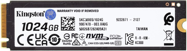 Накопичувач SSD 1 TB Kingston KC3000 M.2 2280 PCIe 4.0 x4 NVMe 3D TLC (SKC3000S/1024G) M.2 2280 Харків - фото 1
