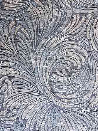 Шпалери метрові вінілові на флізелін Grandeco Poem геометрія абстракція мазки віяло блакитні білі на сірому Київ