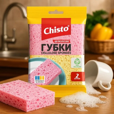 Губки кухонні Chisto Целюлозні 2 шт. (4820204701826) Вінниця - фото 2