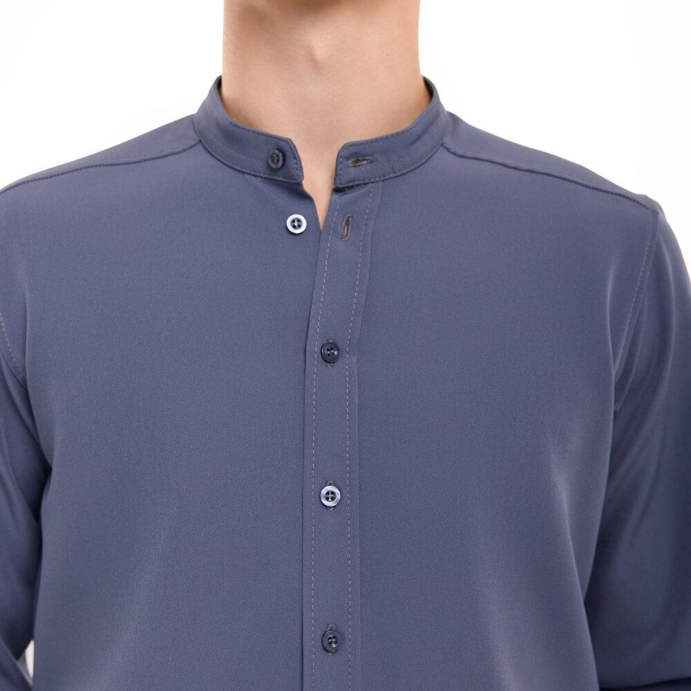 Антрацит темно-серая рубашка для мужчин с длинным рукавом с пуговицами Pobedov Legend Киев - изображение 3