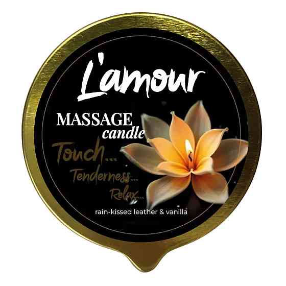 Массажная свеча L'amour Rain-Kissed Leather and Vanilla, золотая, 70 мл Sex Aura Киев