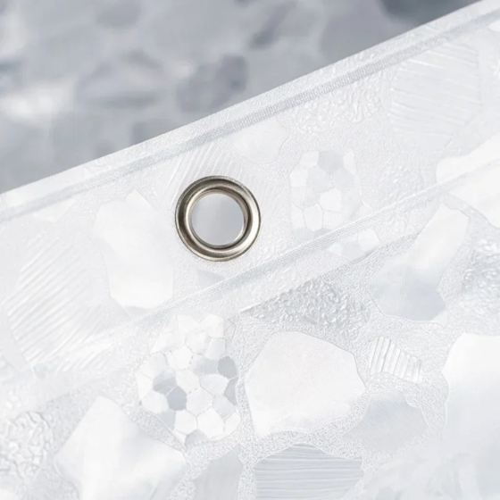 Шторка для душу та ванної кімнати з 3 магнітами-обважнювачами, колір прозоро-сірий 3D-принт Кам'янець-Подільський