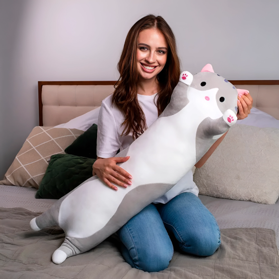Мягкая игрушка Кот Батон 90 см, EL-2117-7, Серый Киев