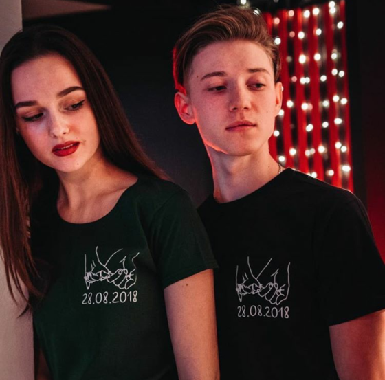 Парные футболки с нанесением даты вашей годовщины Черновцы