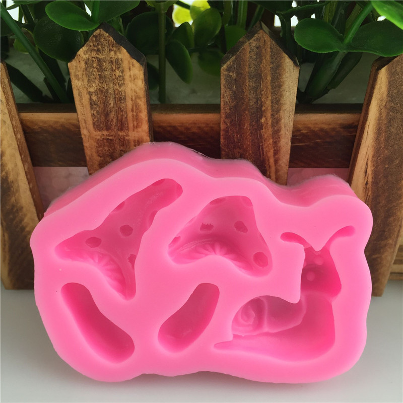 Молд силиконовый Улитка и грибы 85 на 52 мм розовый Киев - изображение 10