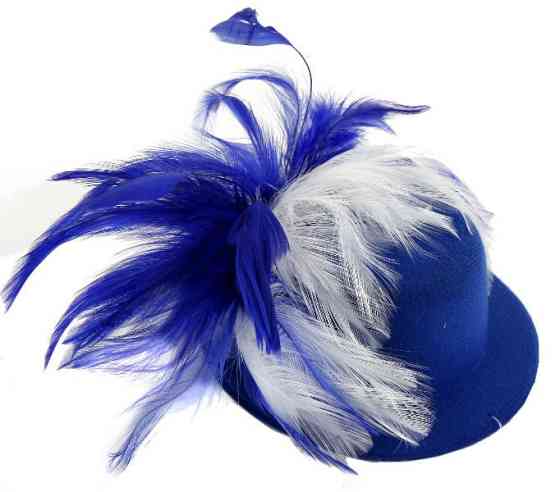 Капелюшок фетровий "Кокетка" з пір'ям, синя Рівне