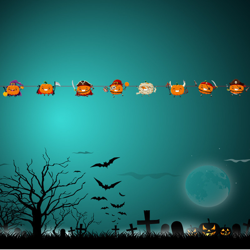 Гирлянда Хэллоуин бумажная тыквы 3 м разноцветный Киев - изображение 1