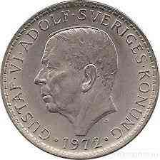 Швеция 5 крон (kronor) 1972-1973год (БЖ) Полтава