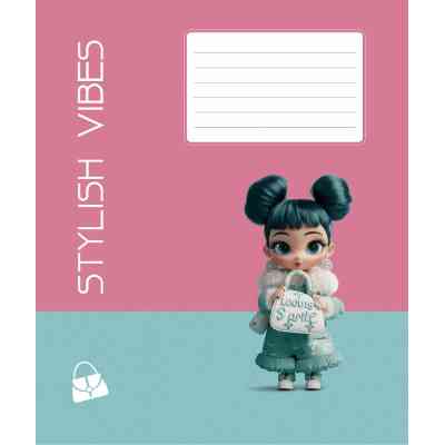 Тетрадь Школярик Stylish vibes 12 листов линия (012-3568L) Винница