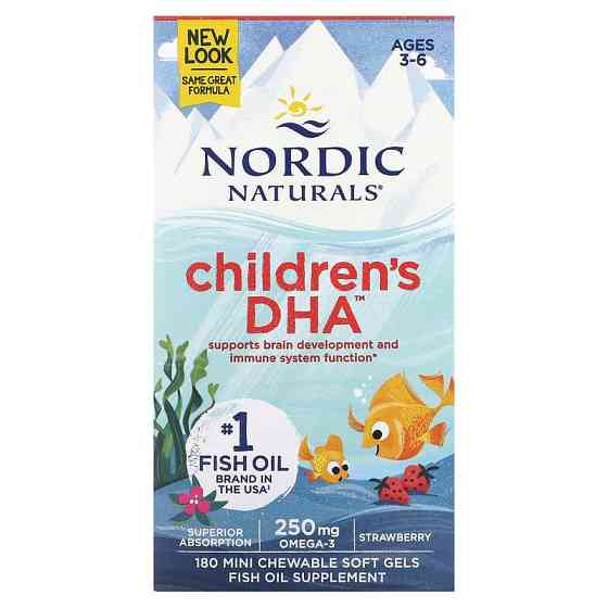 Риб'ячий жир для дітей Nordic Naturals Children's DHA 180 капсул Полуниця Київ