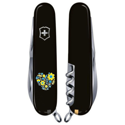 Нож Victorinox Spartan Ukraine 91 мм Чорний Квіткове серце (1.3603.3_T1246u) Винница - изображение 2