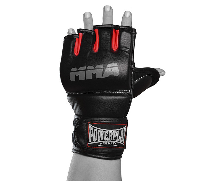 Рукавиці для MMA PowerPlay 3053 Чорно-Червоні S/M Каменское - изображение 2