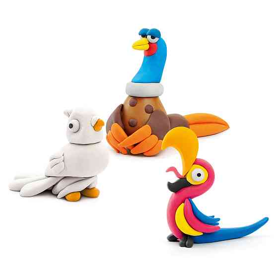 Набір пластиліну Ліпака – Птахи: Папуга ара, фазан, голуб Дніпро