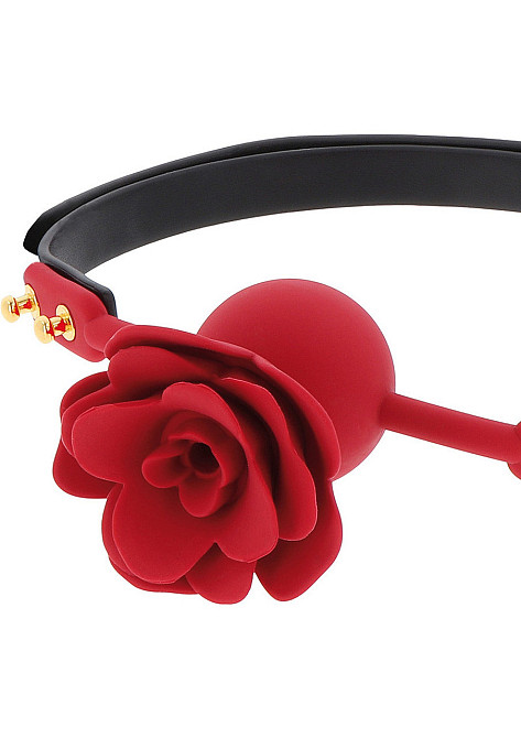 Кляп с декоративной розой Taboom Wild Roses Ball Gag черный-красный Sex Aura Киев - изображение 3