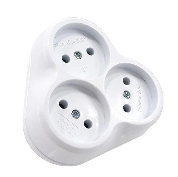 Тройник электрический DE-PA 16A  Б/З (10009-1) Днепр - изображение 1