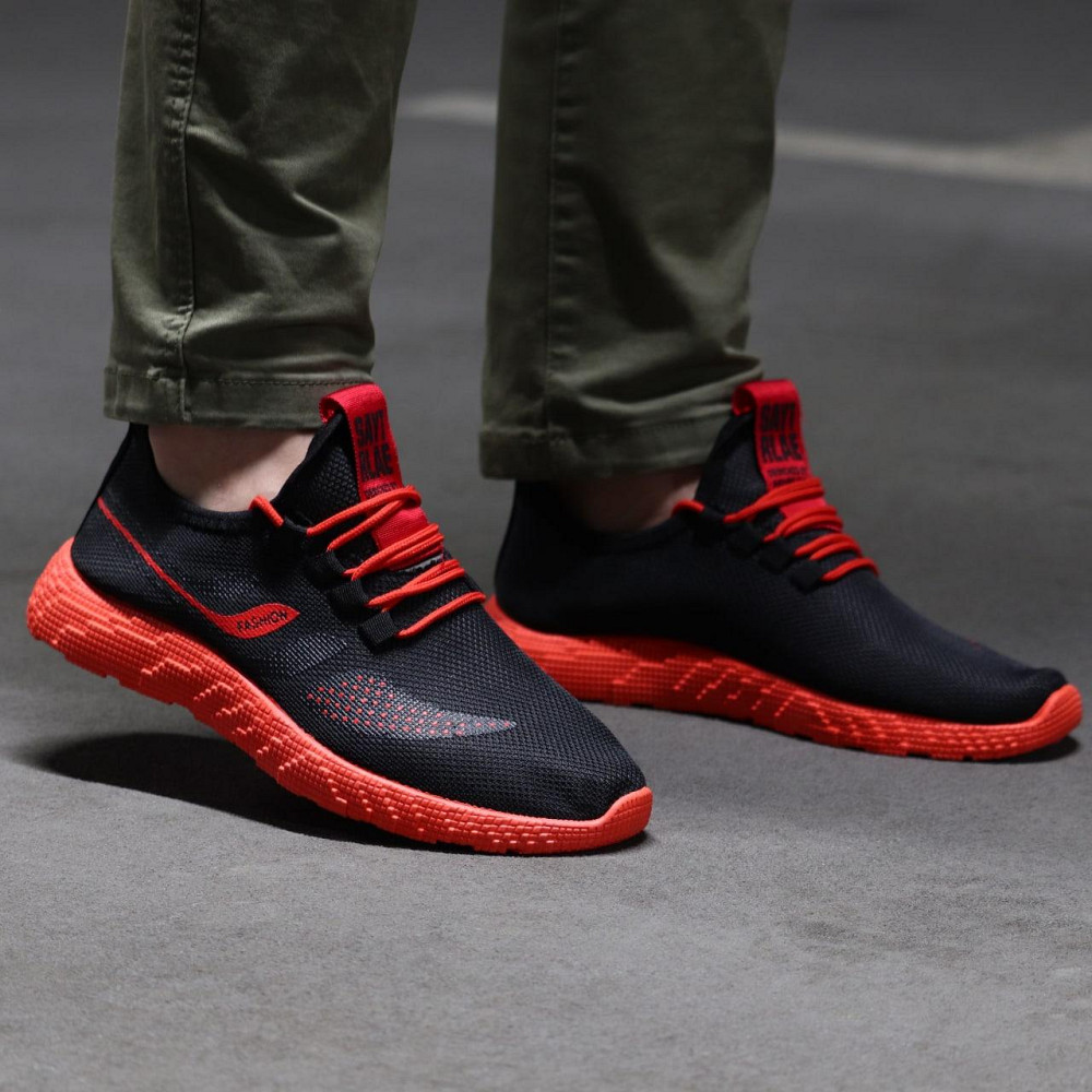 Кросівки Чорні Чоловічі Тканинні Boost Пінка Червоні (розміри: 40) Дніпро - фото 2