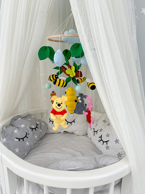 Дитячий музичний мобіль на ліжечко для немовлят WooolyWool «Пригоди друзів» з 35 мелодіями Київ - фото 9