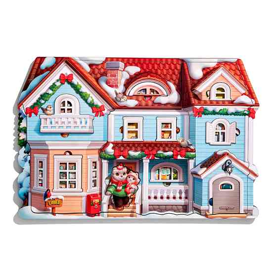 Пазл дитячий фігурний "Котячий дім" (ПСД248) PSD248, 88 елементів Вінниця