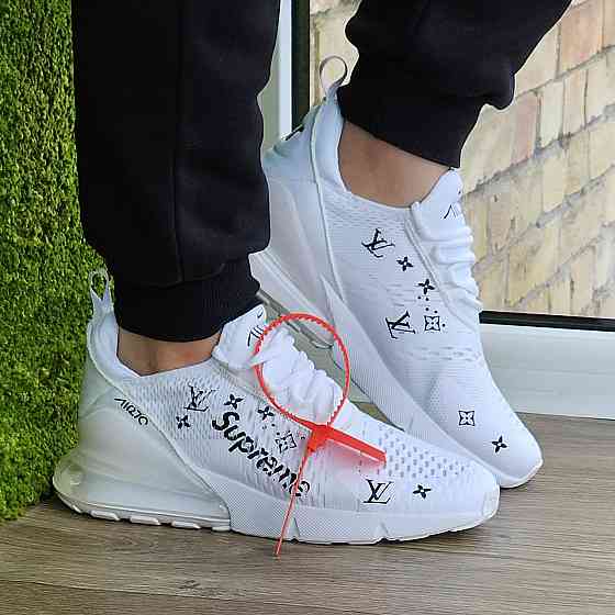 Кроссовки Nike 270 Мужские Белые Найк с Амортизацией Тканевые Летние Сеточка (размеры: 40,41,42,43,44,45)-11 Днепр