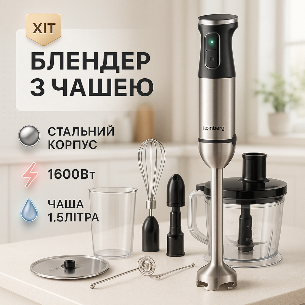Погружной блендер с металлическим корпусом, Блендер для приготовления детского питания FR-64 Львов - изображение 13