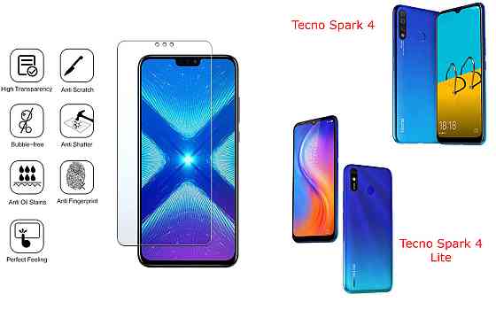 Защитное стекло NeoGlass для Tecno Spark 4 (KC2), Spark 4 Lite (BB4k) – ультрапрозрачное и устойчивое Киев
