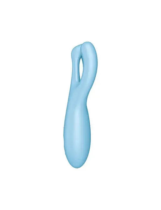 Кліторальний смарт вібратор Satisfyer Threesome 4 Blue з трьома пальчиками Львів - фото 3