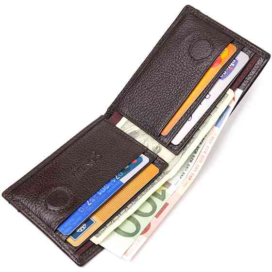 Надежный зажим из натуральной зернистой кожи CANPELLINI 21517 Коричневый Киев