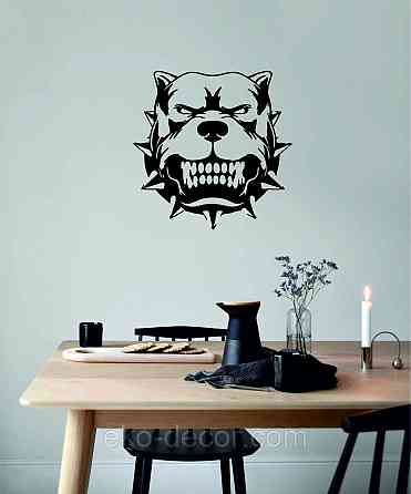 Декоративне настінне Панно «Собака», Декор на стіну 90*90 см, Чорний Київ