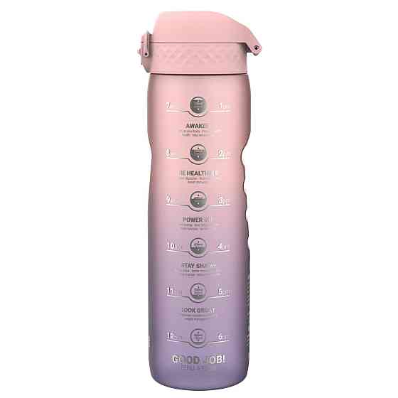 Пляшка для води ION8 1000 мл. BPA Free, Times To Drink, (ЕКО пляшка) BPA Free, Periwinkle &Rose Кам'янське
