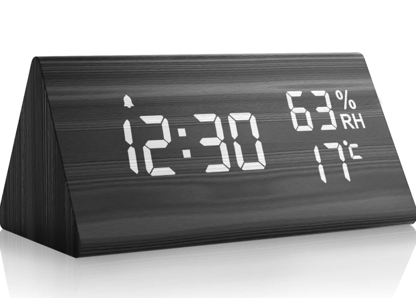 Дерев'яний цифровий настільний годинник 16625 Луцьк - фото 1