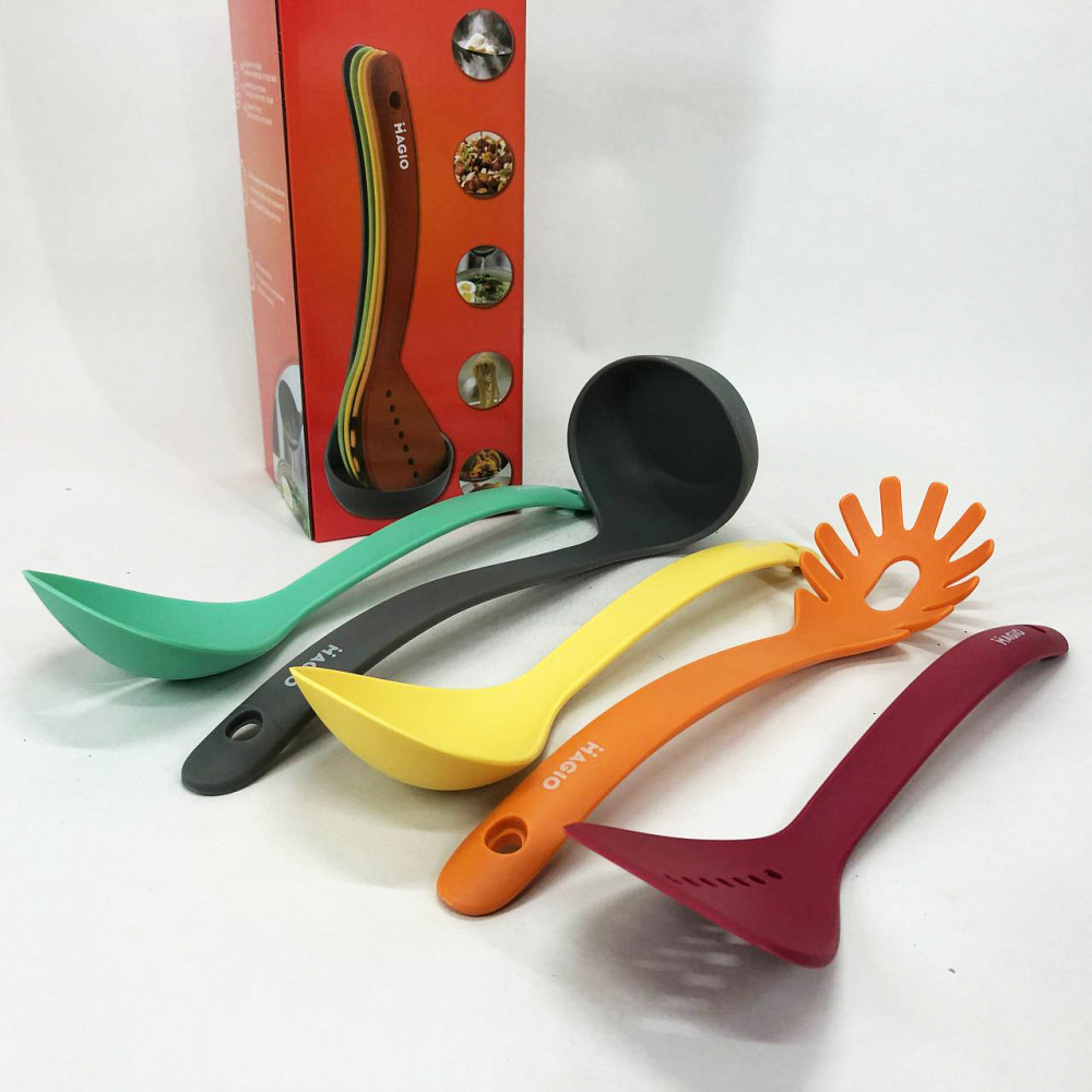 Силіконові кухонні прилади для готування, Набір кухарського, Набір кухонного начиння на підставці CG-15 Львів - фото 4