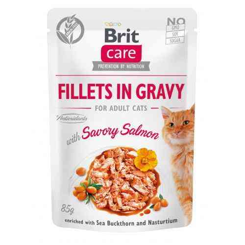 Вологий корм Brit Care Cat Pouch для котів, філе в соусі, пікантний лосось, 85 г Київ