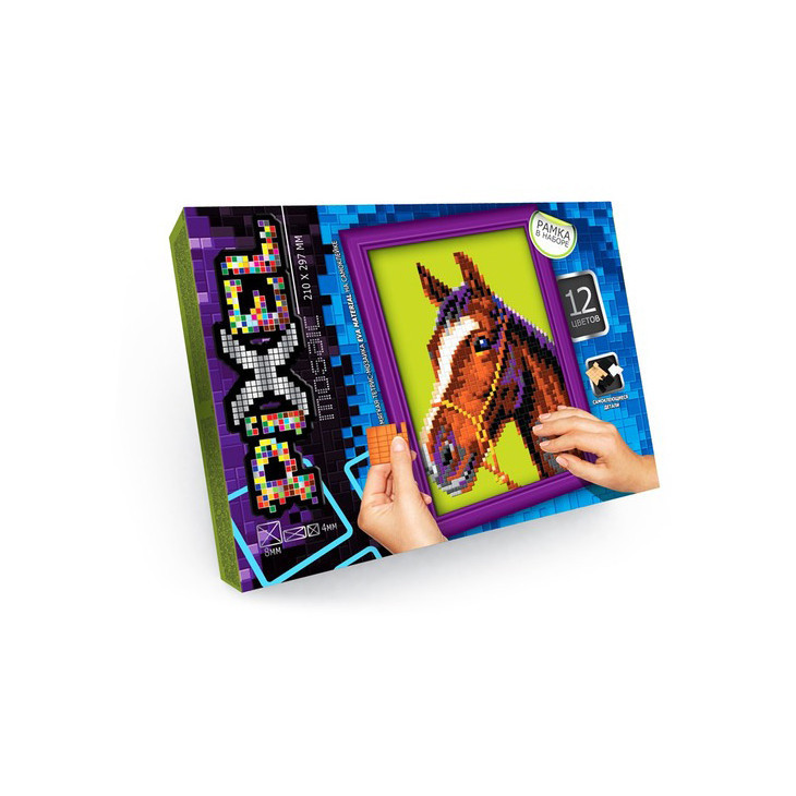 Набір для творчості "Мозаїка Піксель: Кінь" РМ-01-07, 21х29,7 см, рамка в наборі Вінниця - фото 1