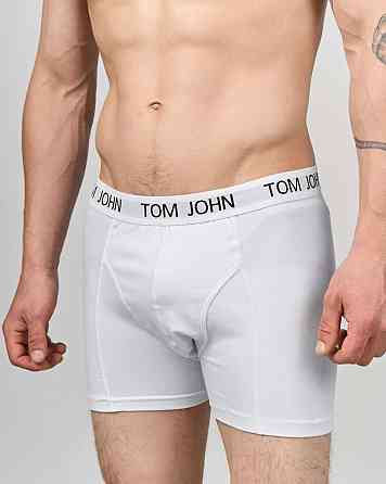 Труси-шорти чоловічі однотонні Білі — Tom John 2050 XL Київ