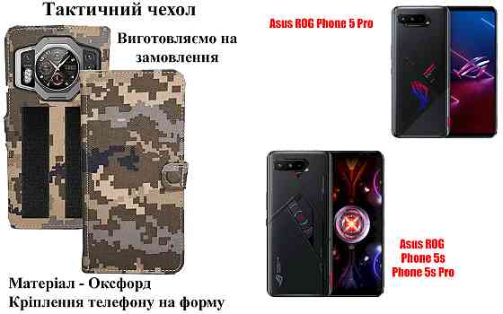 Тактичний чохол для Asus ROG Phone 5 Pro, Phone 5s, Phone 5s Pro, кріпиться до спорядження на липучці Київ