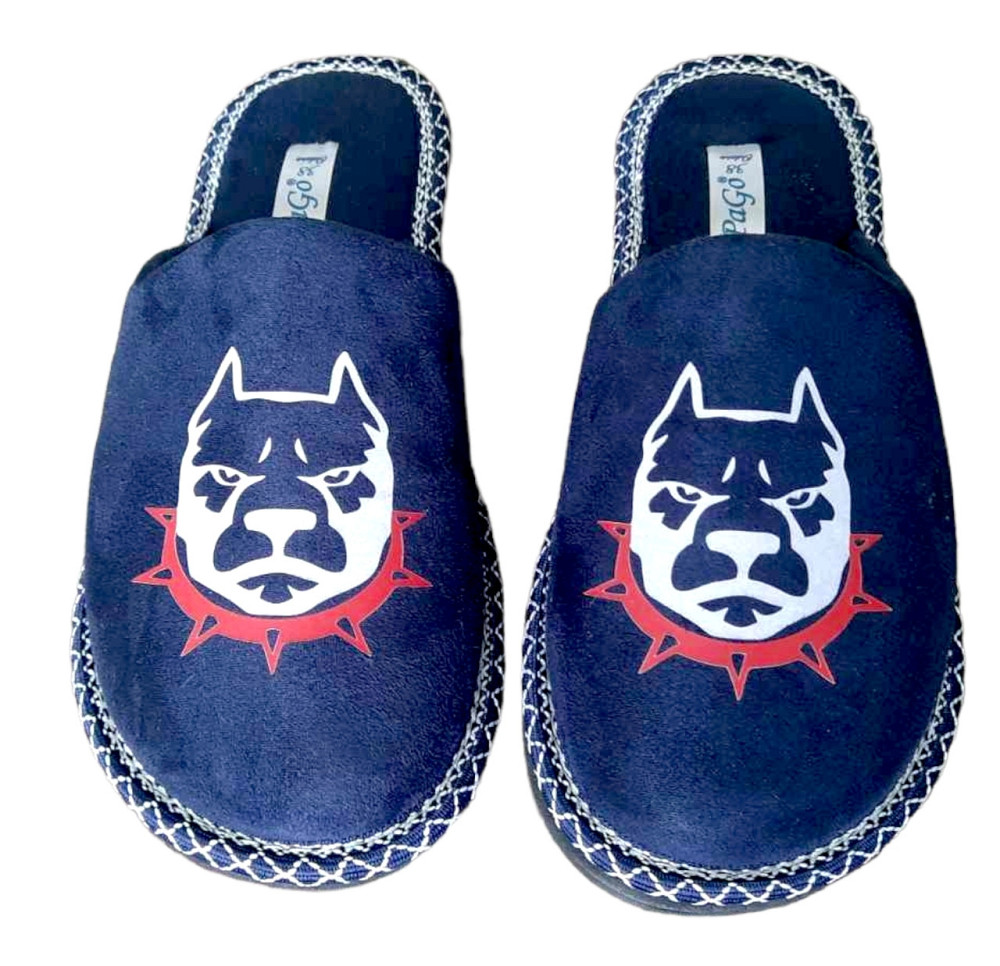 Хатні капці підліткові закриті синій ПітБуль "PaGo" Одеса - фото 4
