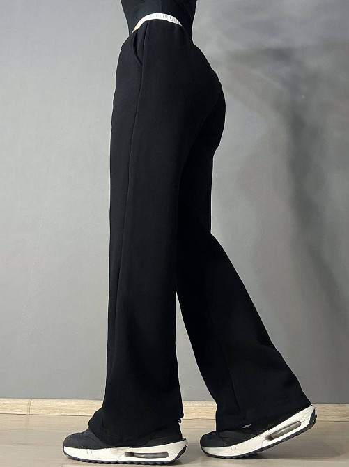 Штани жіночі A-N 2771 на резинці шірокі утеплені на флісі чорні, чорний, M Київ - фото 20