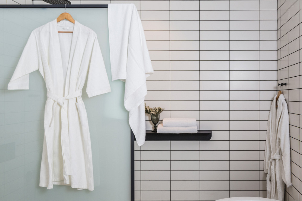 Ecotton Халат готельний Ecotton XXL вафельний білий з поясом універсальний White 52-54 розмір у Київ - фото 1