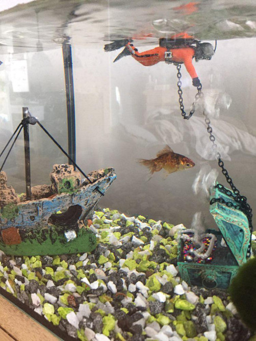 Водолаз декор в акваріум різнобарвний Київ - фото 8