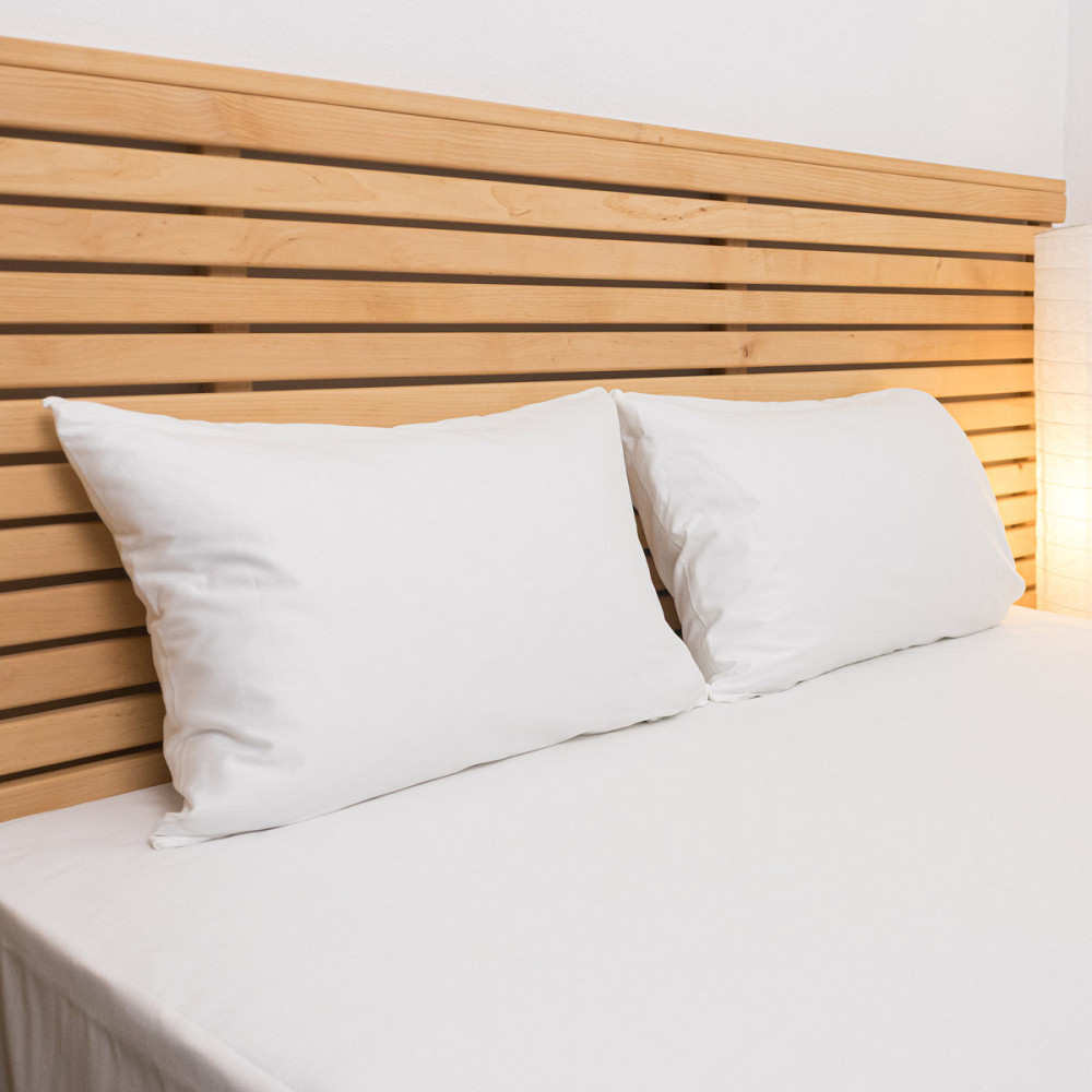 Комплект постільної білизни полуторний Сатин Гладкий 135 г/м2 YouStar (Білий) 2 х 50х70 Суми - фото 10