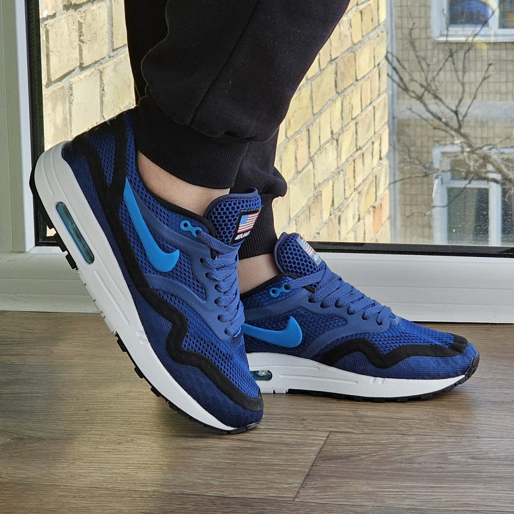 Чоловічі Кросівки Nike Air Max 90 Сині Найк Літні Сіточка (розміри: 41,42,43,44,45) Відео Огляд Дніпро - фото 5