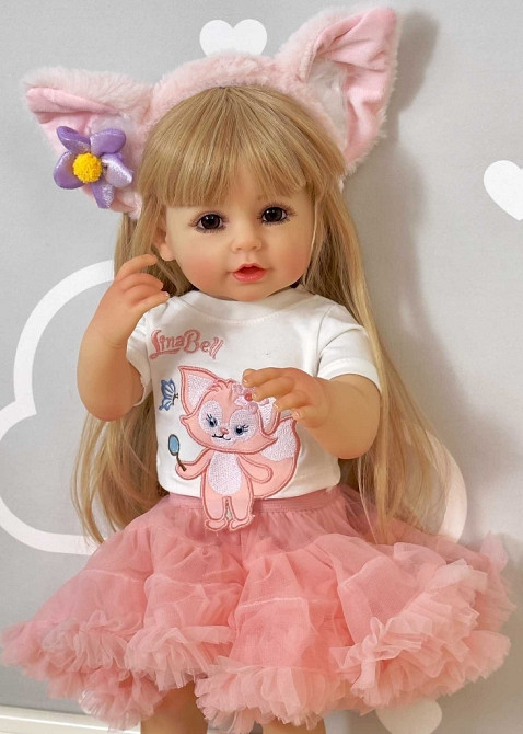 Реалистичная кукла реборн девочка Лина 55 см с аксессуарами и одеждой. Харьков - изображение 3