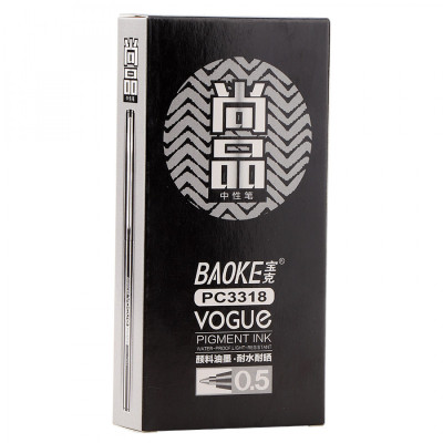 Ручка гелева Baoke Vogue 0.5 мм, чорна (PEN-BAO-PC3318-B) Вінниця - фото 6