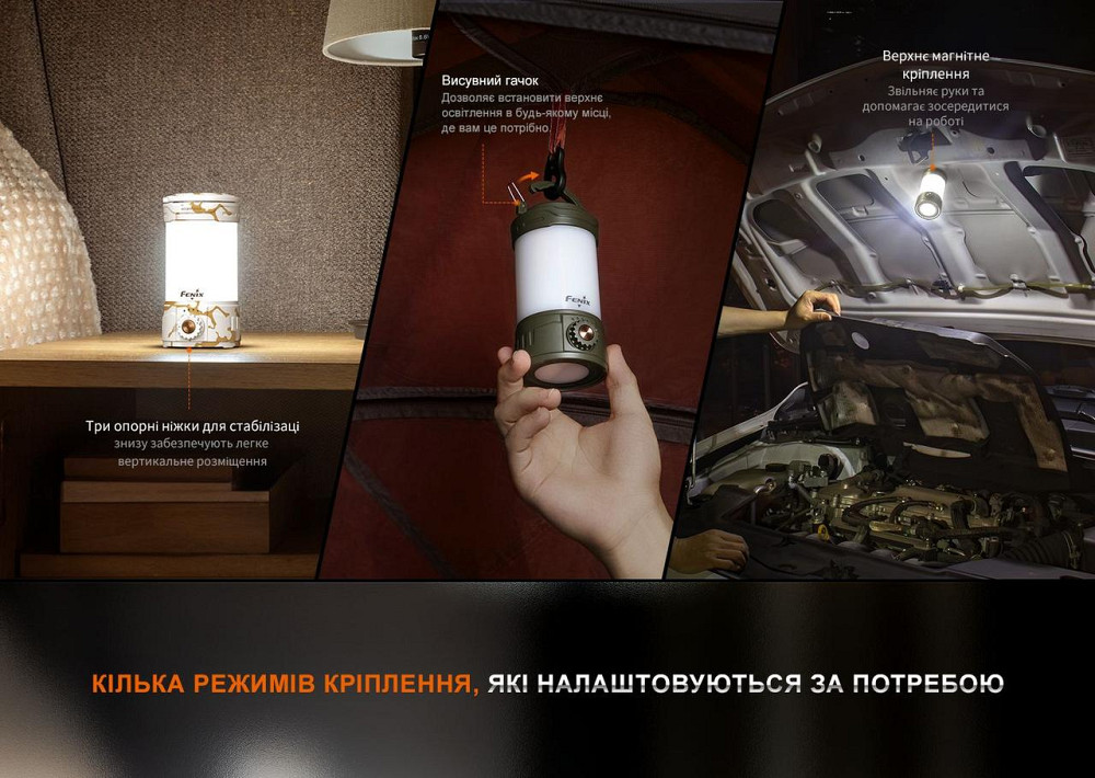 Фонарь кемпинговый Fenix CL26R Pro, серый камуфляж Киев - изображение 10