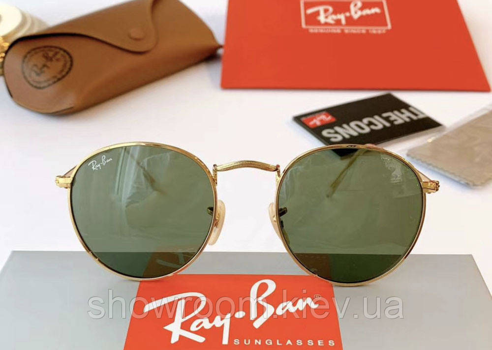 Жіночі круглі сонцезахисні окуляри Ray ban round 3447-3 Київ - фото 2